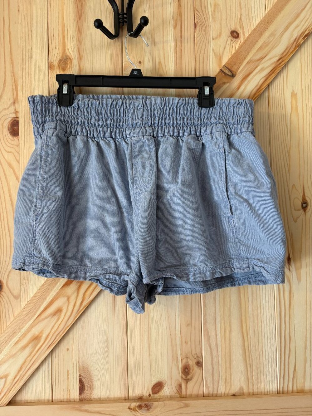 Aerie Light Blue Paperbag Elastic Waist Lounge Shorts Women's Large